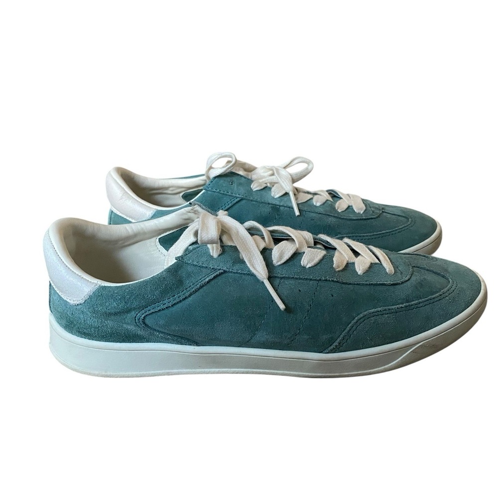 Zara Athletic Shoes Sneakers Size 8.5 EU 39 Turquoise Blue Leather Comfort
